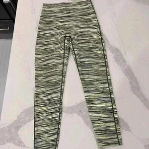 Aerie Chill Play Move High Rise Activewear Leggings Neon/Black Womens Size Large